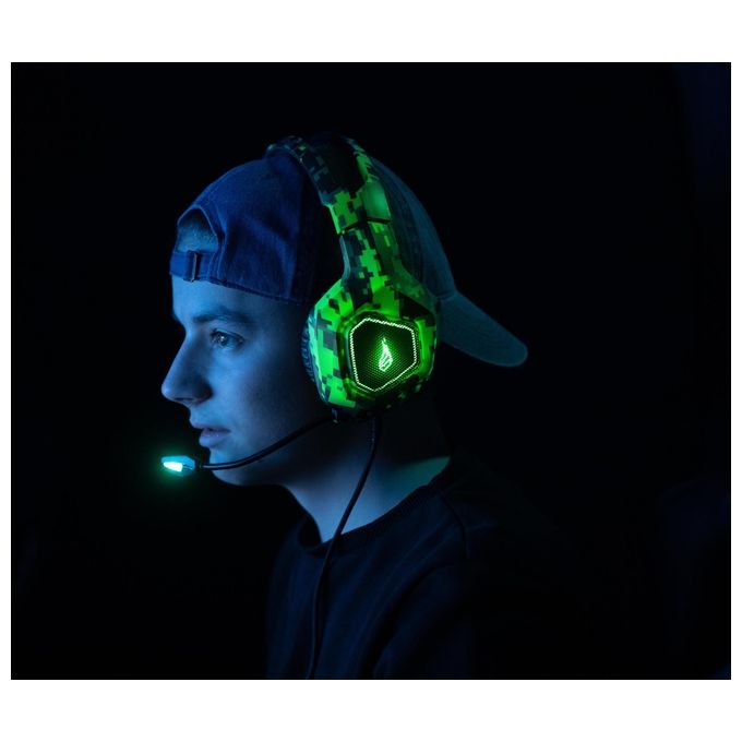 Verbatim SureFire Skirmish Cuffia Gaming Connettore 3.5mm Usb Tipo A Nero-Mimetico-Verde