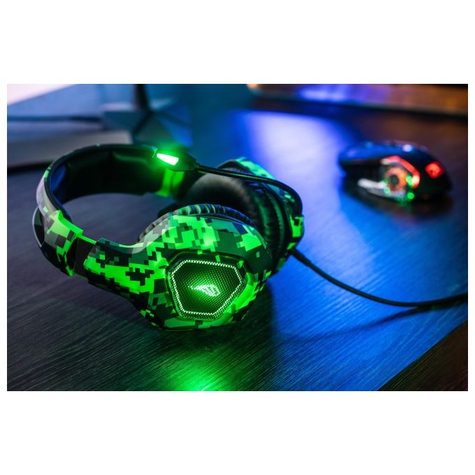 Verbatim SureFire Skirmish Cuffia Gaming Connettore 3.5mm Usb Tipo A Nero-Mimetico-Verde
