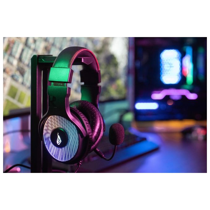 SureFire 48822 Harrier 360 Cuffie Gaming USB Surround 7.1 Virtuale RGB Microfono Staccabile colore Carbonio