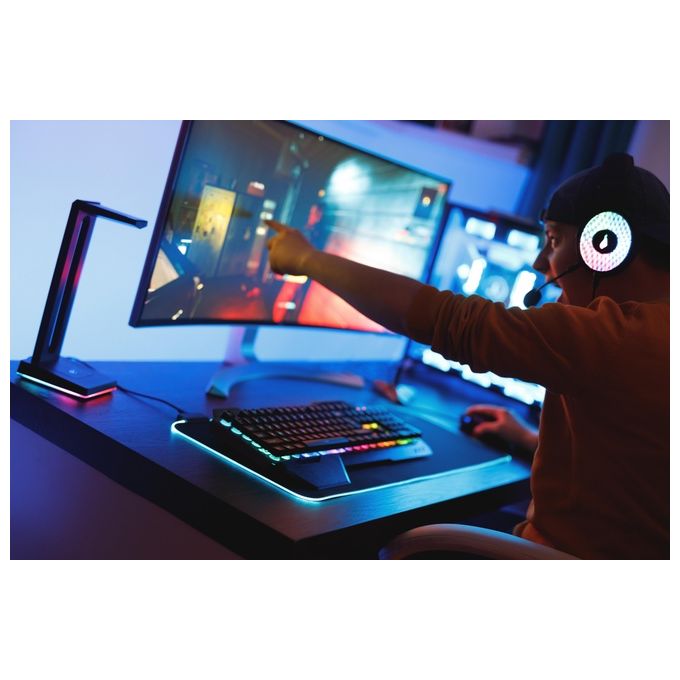 SureFire 48813 Silent Flight RGB-680 Tappetino per Mouse Gaming LED RGB 14 modalita' 680x280 mm colore Nero