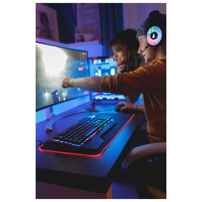 SureFire 48813 Silent Flight RGB-680 Tappetino per Mouse Gaming LED RGB 14 modalita' 680x280 mm colore Nero