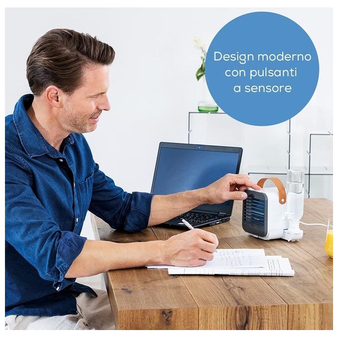 Beurer 68401 LV 50 Fresh Breeze Ventilatore e raffrescatore portatile con umidificazione 3 velocita' serbatoio 0,25 L alimentazione USB fino a 4 ore di funzionamento colore Bianco