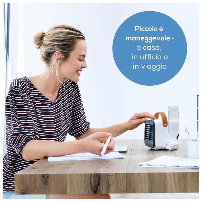 Beurer 68401 LV 50 Fresh Breeze Ventilatore e raffrescatore portatile con umidificazione 3 velocita' serbatoio 0,25 L alimentazione USB fino a 4 ore di funzionamento colore Bianco