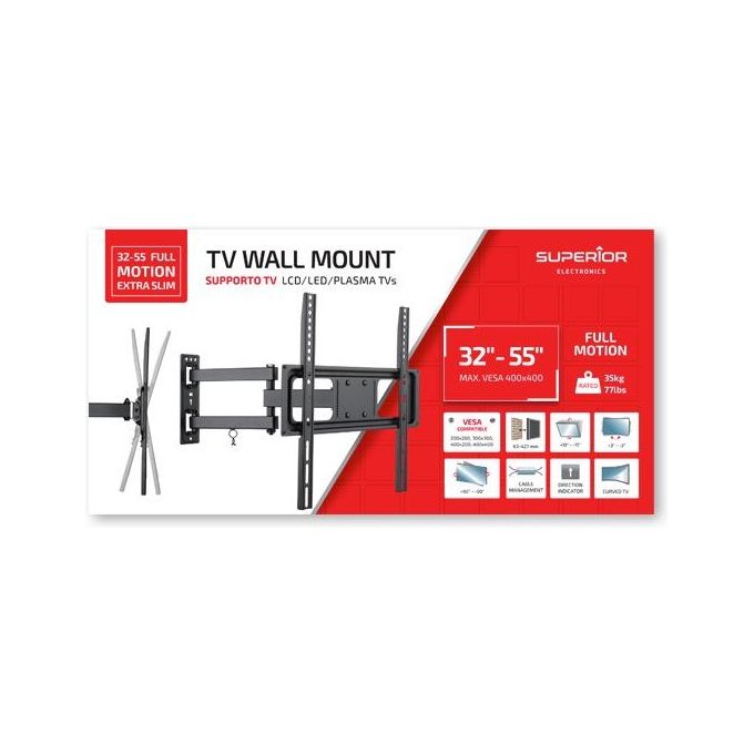 Superior Electronics SUPSTV003 Supporto Tv da Parete Orientabile da 32'' a 55