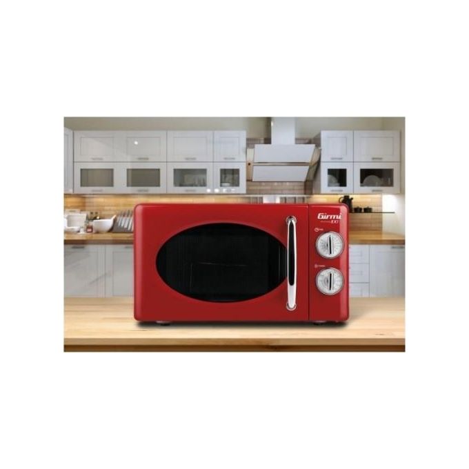 Girmi FM2102 Design Vintage Forno a Microonde Combinato Capacita' 20 Litri Potenza 700 W Funzione Timer Defrost Rosso