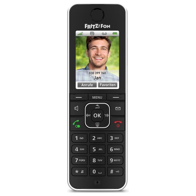FRITZ! 20002964 FRITZ!Fon C6 Telefono DECT con Identificatore di Chiamata Vivavoce Display 240x320 Pixel Batteria 1000 mAh colore Nero