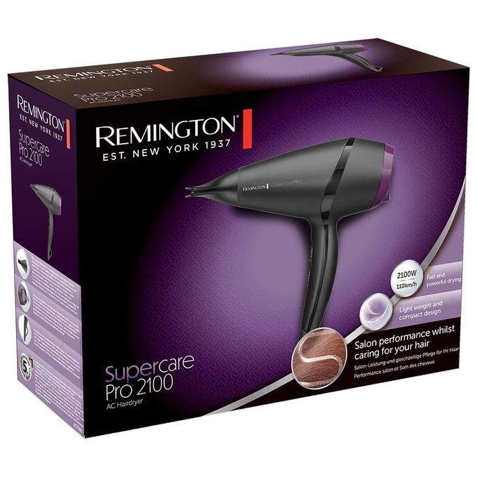 Remington Supercare Pro 2100 Ac Asciugacapelli Nero-Viola