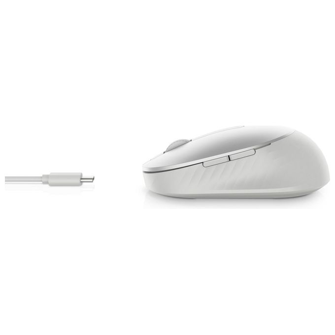 Dell MS7421W Premier Mouse Senza Fili Ricaricabile Bluetooth 5.0 RF 2.4 GHz 1600 DPI 7 tasti colore Platino Argento