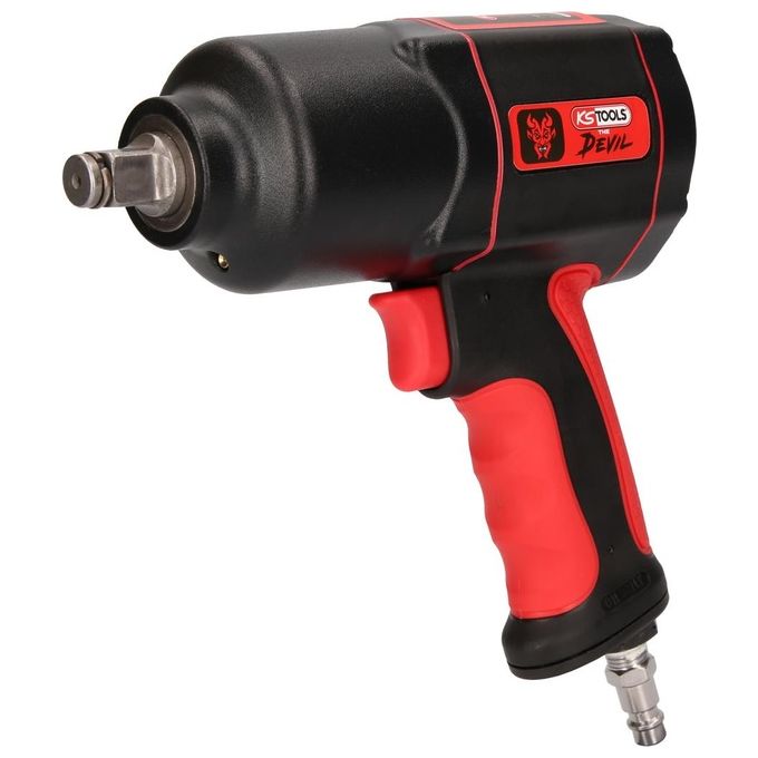 KS Tools 515.1200 THE DEVIL Avvitatore ad Impulsi Pneumatico 1600 Nm 8500 giri-min 3 Posizioni Coppia Alluminio colore Nero Rosso