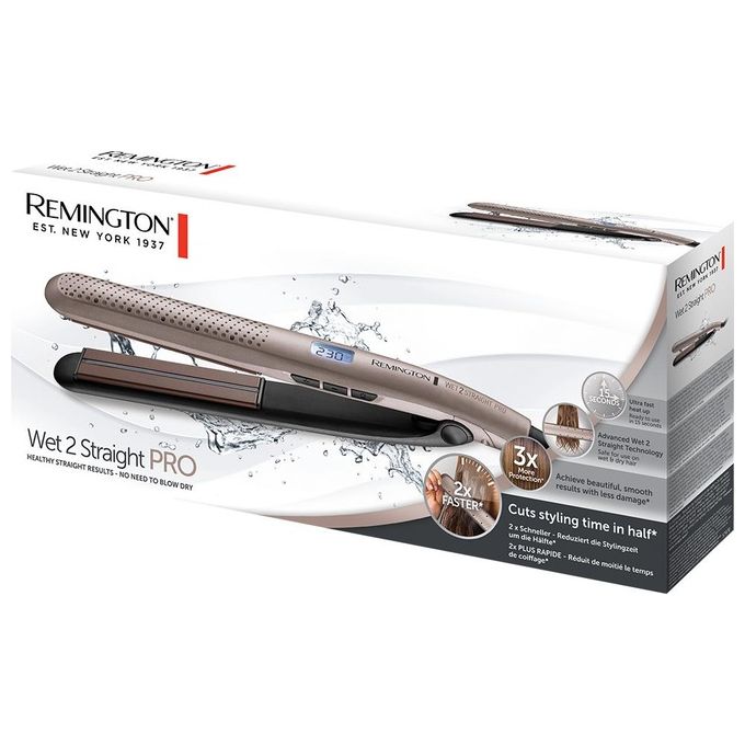 Remington S7970 Wet2Straight Pro Piastra per capelli Ceramica 140 230°C Display LCD 10 regolazioni cavo 3 m colore Oro rosa