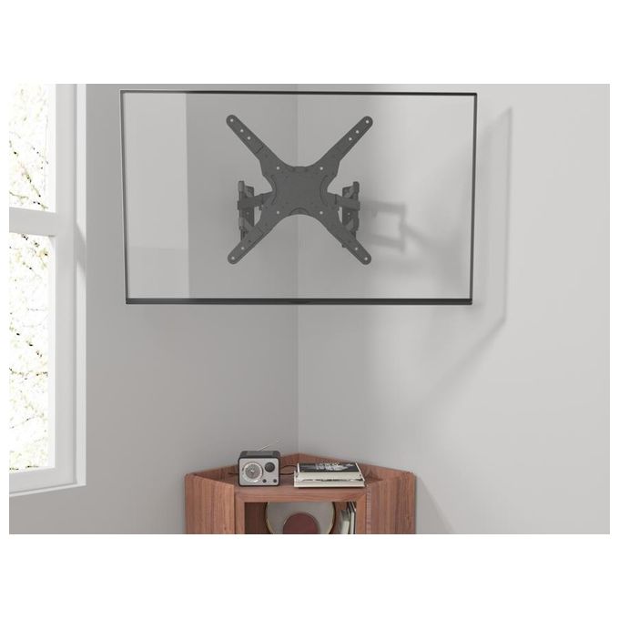Equip 650328 Supporto a Parete per TV Full Motion Angolare 23'' a 55'' Capacita' 45 Kg VESA 400x400 colore Nero
