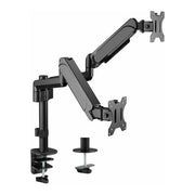 Equip 650133 Staffa di Montaggio da Scrivania per Doppio Monitor 17''-32'' VESA 75x75 100x100 Regolazione Altezza con Molla a Gas Rotazione 360° Inclinazione ±35° colore Nero