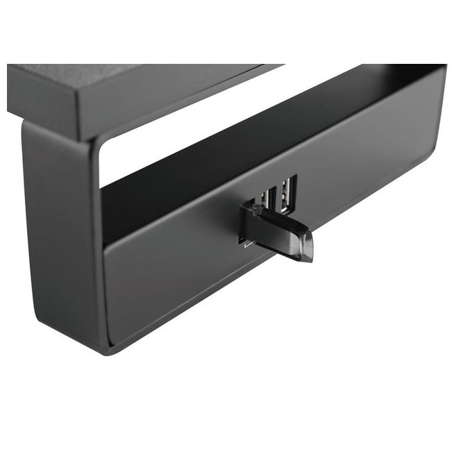 Equip 650881 Supporto per Monitor da Tavolo con Hub USB 3 porte e Supporto Smartphone 15 Kg colore Nero