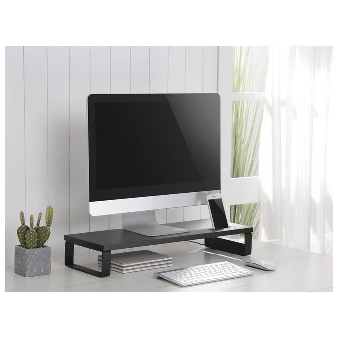 Equip 650881 Supporto per Monitor da Tavolo con Hub USB 3 porte e Supporto Smartphone 15 Kg colore Nero