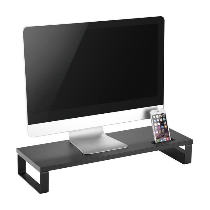 Equip 650881 Supporto per Monitor da Tavolo con Hub USB 3 porte e Supporto Smartphone 15 Kg colore Nero