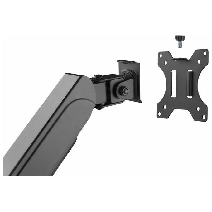 Equip 650133 Staffa di Montaggio da Scrivania per Doppio Monitor 17''-32'' VESA 75x75 100x100 Regolazione Altezza con Molla a Gas Rotazione 360° Inclinazione ±35° colore Nero