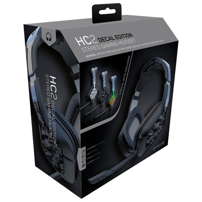Gioteck HC2 Stereo Cuffie da Gioco con Cavo Archetto VR Regolabile Crystal Clear Chat Camo