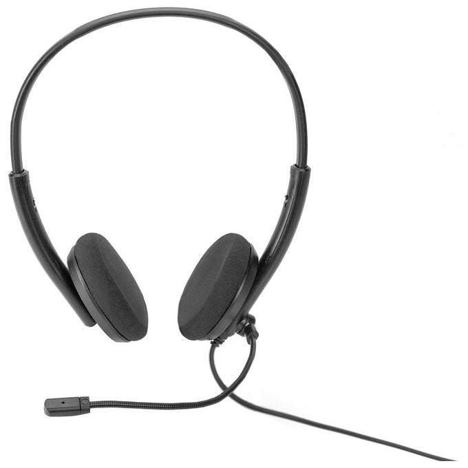 Digitus DA-12202 Cuffie PC On Ear Riduzione del Rumore Stereo Jack 3,5 mm Microfono 300° Cavo 195 cm