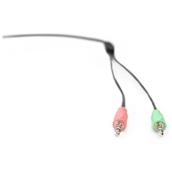 Digitus DA-12202 Cuffie PC On Ear Riduzione del Rumore Stereo Jack 3,5 mm Microfono 300° Cavo 195 cm