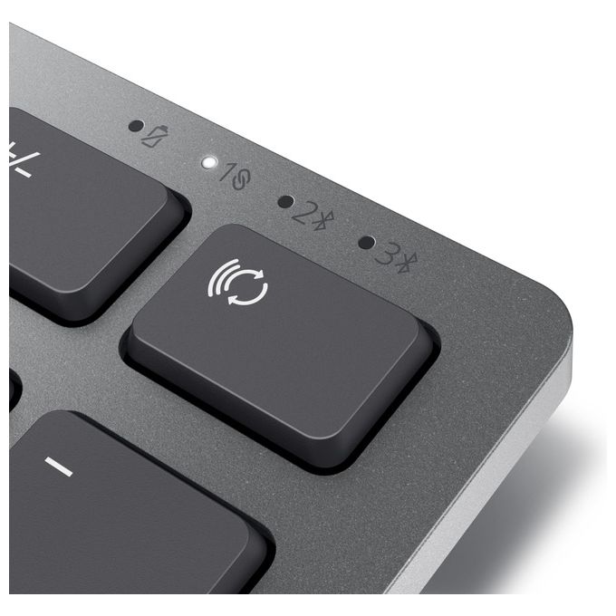 Dell KB700-GY-R-INT Tastiera Wireless Bluetooth 5.0 QWERTY US Internazionale con Tasti Silenziosi e Supporto Multi-Dispositivo colore Titanio