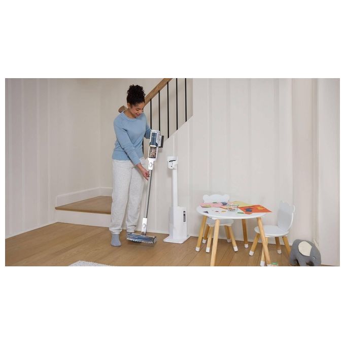 Shark BU3521EU Floor Detect Aspirapolvere a Bastone 2 in 1 Ciclonico Senza Sacchetto 240W 40 min 84 dB colore Blu Bianco