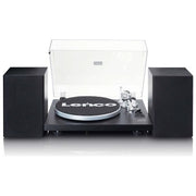 Lenco LS-500 Giradischi Hi-Fi Bluetooth con Altoparlanti Esterni 2x30W RMS Trasmissione a Cinghia Mobile MDF colore Nero