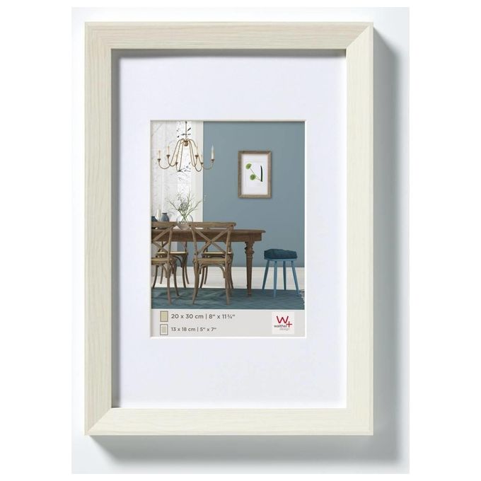 Walther Fiorito Cornice Portafoto 20x30cm in Legno Bianco con Passepartout