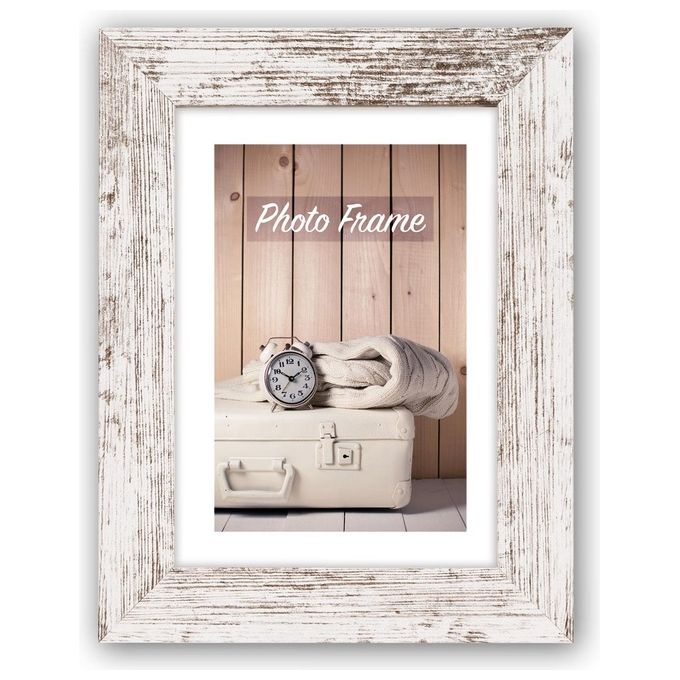 Zep Nelson 6 Cornice Portafoto 20x30cm in Legno Bianco Vintage