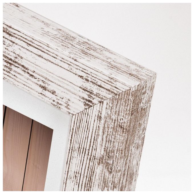 Zep Cornice Portafoto Nelson 6 Bianco-Marrone 15x15cm in Legno