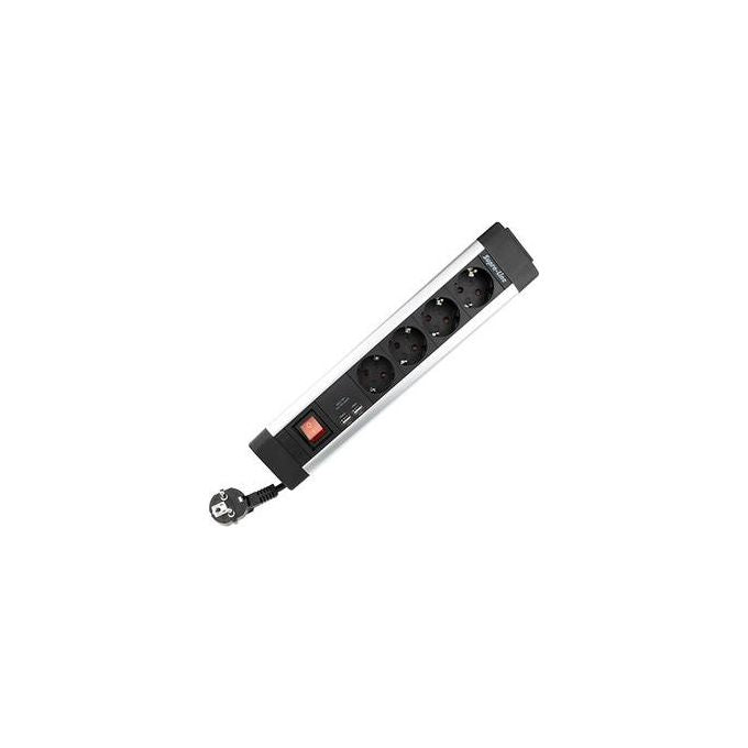 REV 0014438713 Supraline Multipresa 4 Prese 2 Porte USB Interruttore Cavo 2,2 m 3500 W colore Argento