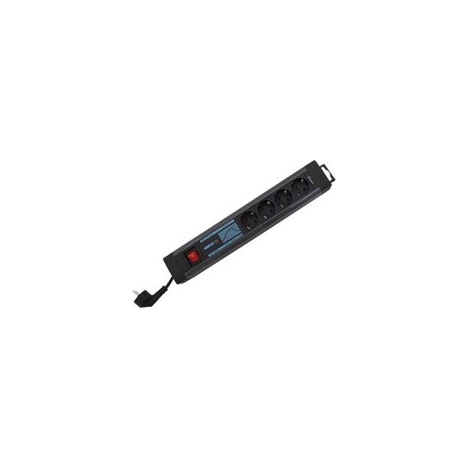 REV 0015462513 Supraguard Prolunga 4 Prese con Interruttore Illuminato Protezione da Sovratensione e Bambini Cavo 2,5 m colore Nero