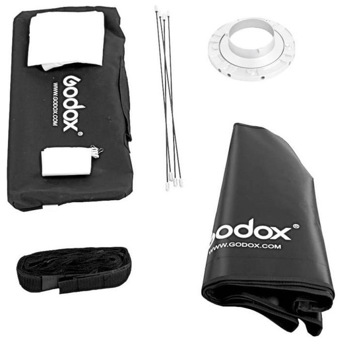 Godox SB-FW6060 SB-FW Softbox Quadrato 60x60 cm con Attacco Bowens e Griglia a Nido d'Ape colore Nero