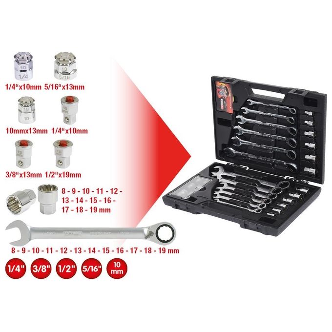 KS Tools GEARplus RINGSTOP Set Chiavi a Cricco Combinate
