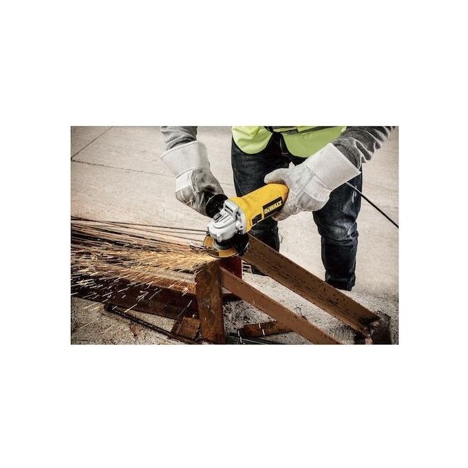 DEWALT DEWDWE4117 DWE4117-QS Smerigliatrice Angolare 950 W 12000 giri-min Diametro Disco 125 mm con Avvio Graduale e Protezione da Riavvio colore Nero Giallo