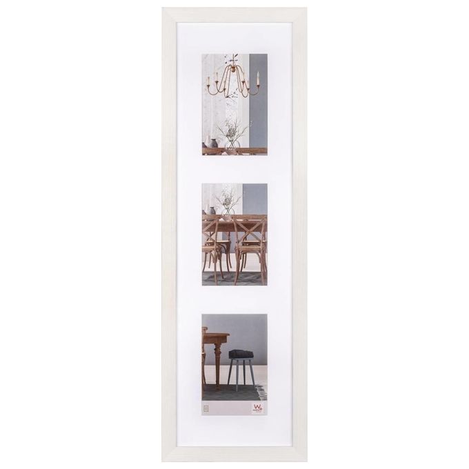 Walther EF315VW Cornice Portafoto Fiorito Bianco 3x10x15cm Legno con Passepartout