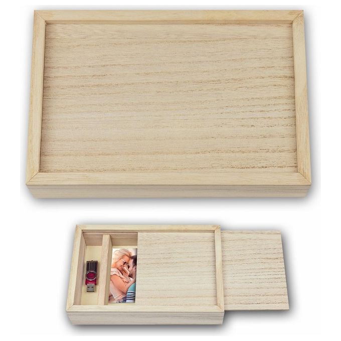 ZEP Box USB 10x15cm in Legno per Foto e Stick