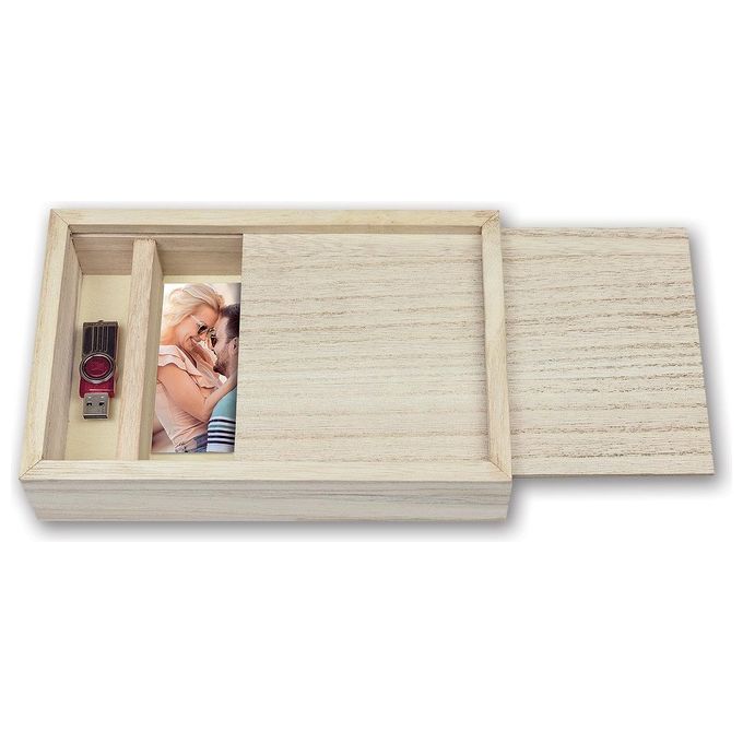 ZEP Box USB 10x15cm in Legno per Foto e Stick