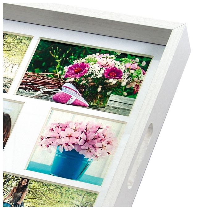 ZEP Photo Tray Bianco 45x35cm in Legno Vassoio Foto 9 Posti