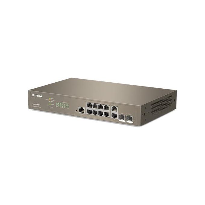 Tenda TEG5312F Switch di Rete Gestito L3 10 Porte Gigabit Ethernet 10-100-1000 2 Porte SFP Base-X 1000 Montaggio Rack 1U colore Marrone