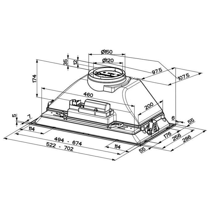 FABER cappa integrata SMART taglia 70