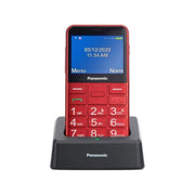 Panasonic KX-TU155EXRN Telefono Cellulare per Anziani Tasti Grandi Display 2.4'' Dual SIM Tasto SOS Bluetooth Radio FM Fotocamera colore Rosso