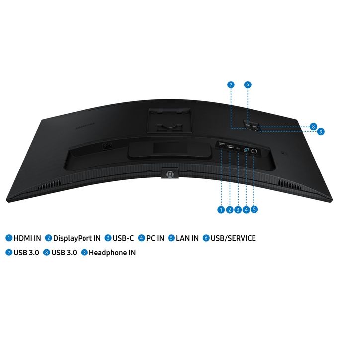 Samsung LS34C652UAUXEN ViewFinity S6 Monitor Curvo 34'' VA WQHD 3440x1440 100Hz USB-C 90W colore Nero