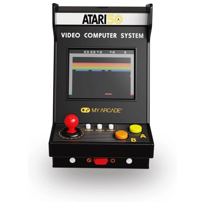 MY ARCADE DGUNL-7014 NANO PLAYER ATARI Console Portatile Retro 75 Giochi Schermo 2.4 Pollici Alimentazione USB-C e Pile AAA colore Multicolor
