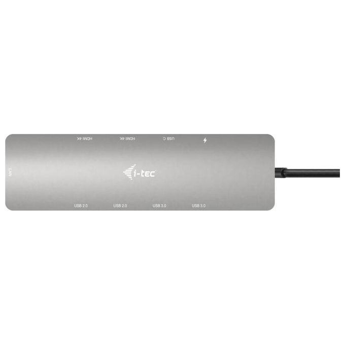 I-tec C31NANOHDM2DOCPD USB-C Metal Nano 2x Display Docking Station + Power Delivery 100 W 2 HDMI 2 USB 3.2 2 USB 2.0 USB-C Gigabit Ethernet colore Argento
