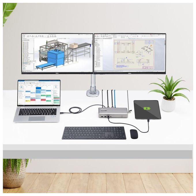 StarTech.com 155UE-USB4-DOCK Docking Station USB4 Doppio Monitor HDMI 4K 120Hz 8K 6x USB 2.5GbE 100W PD colore Argento