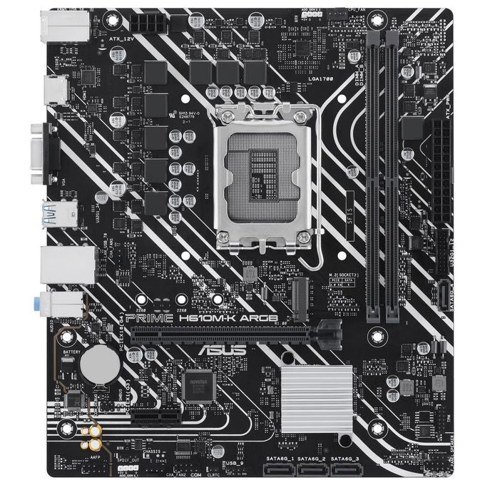 Asus PRIME H610M-K ARGB Scheda Madre micro ATX Socket LGA 1700 Chipset Intel H610 DDR5 96 GB PCIe 4.0 HDMI VGA Gigabit Ethernet Aura Sync RGB