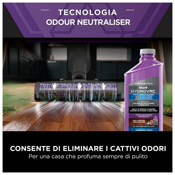 Shark WD100EU HydroVac Aspirapolvere e Lavapavimenti con Filo Spazzola Antimicrobica 170W 7,62m 82dB colore Blu Navy