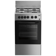 BEKO CSS42014FS Cucina a Gas Forno Elettrico con Grill 4 Fuochi Capacita' 54 Litri Classe energetica a 50 cm Silver
