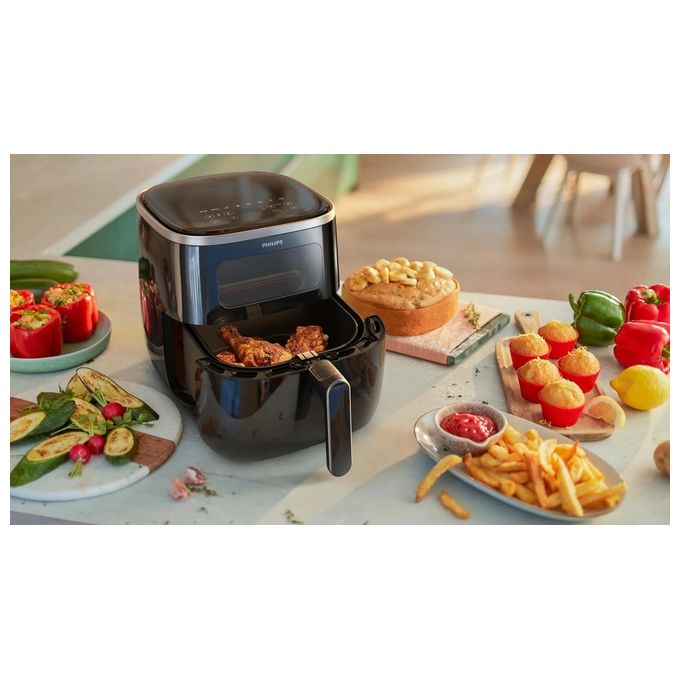 Philips HD9257-80 Friggitrice ad aria 5.6 L 1700 W 14 Programmi Display Touch colore Nero