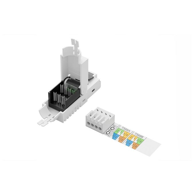Digitus DN-93633 Connettore Toolless RJ45 Cat 6a UTP Cavo Rigido e Flessibile 10 Gigabit Ethernet colore Nero